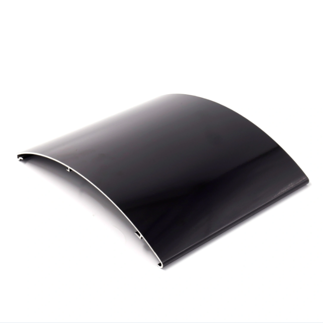 Couvercle de personnalisation en aluminium en forme d'arc avec revêtement en poudre noir mat