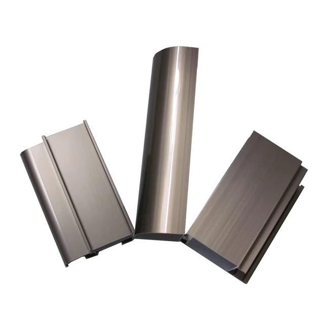 6061 6063 acier d'extrusions en aluminium poli pour le profil de veuve de porte accrochée latéralement